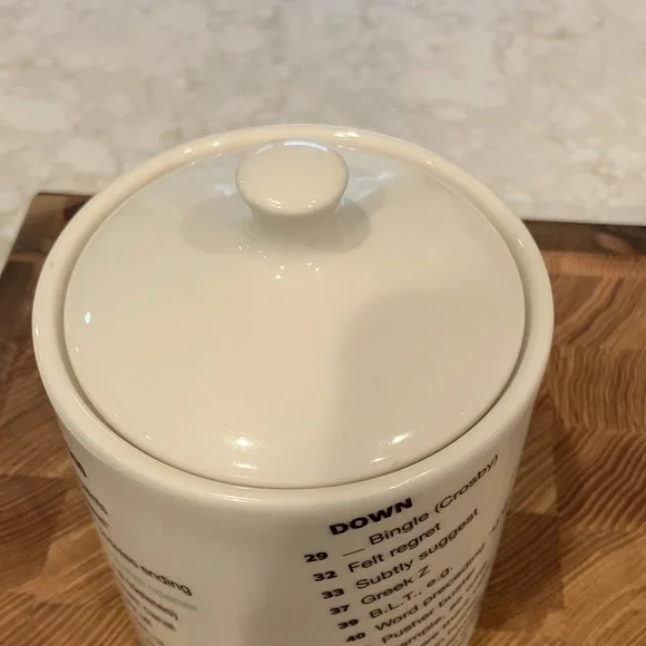 NYT Crossword Puzzle Coffee canister ceramic covered jar Fishs Eddy - Picture 3 of 10